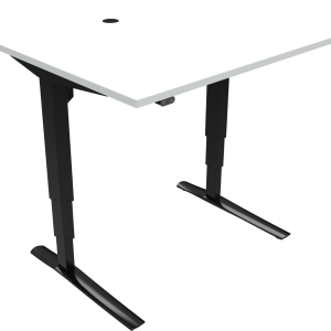 To-bens hæve-/sænkebord ZenNord Rise&Rest 501-43 - højdejusterbart skrivebord 65-125 cm MFC hvid/sort 80Ã100 cm